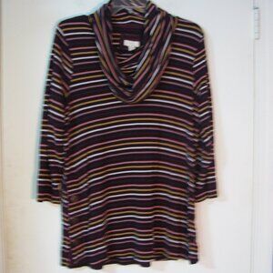 * Arpio Striped Top XL Cowl Neck Stripes 3/4 Sleeve Super Soft Fabric Stretch